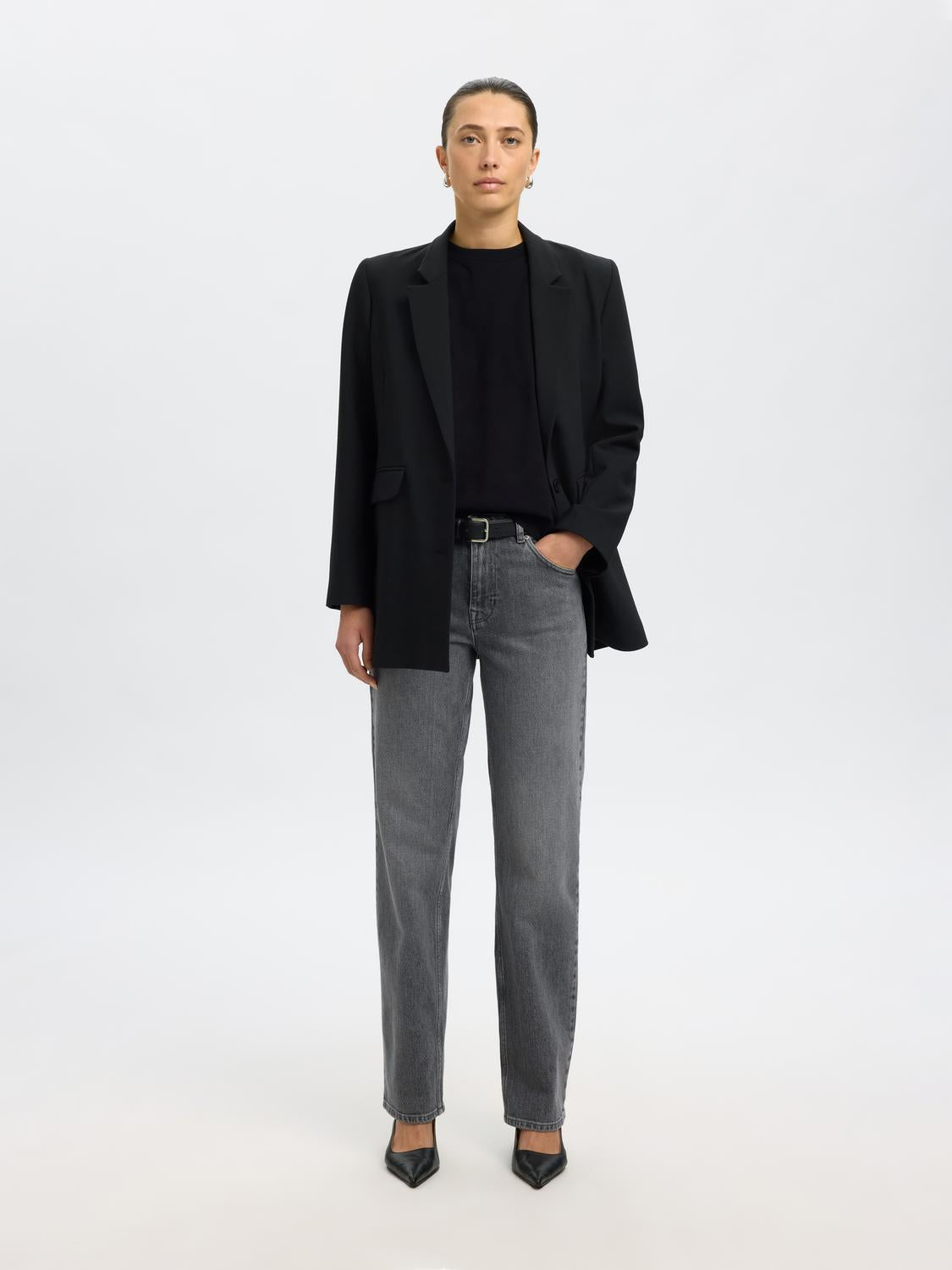 Black boxy black t-shirt - Selected Femme Essential