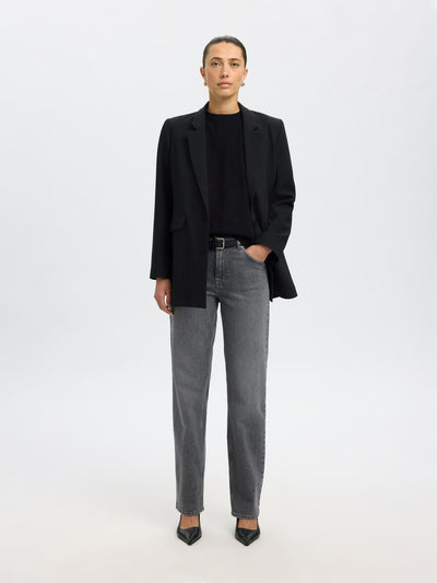 Black boxy black t-shirt - Selected Femme Essential