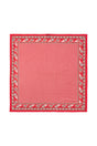 Lollys Laundry JennaLL Big Scarf in red, made of 100% cotton, featuring a floral and geometric pattern, shown flat.