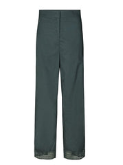 Marvela - Trousers with embroidery Anglaise - Midnight Green