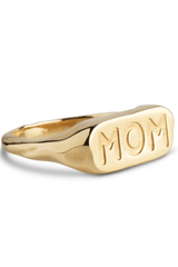 Mom ring - 18 carat gold plated - Statement - Enamel