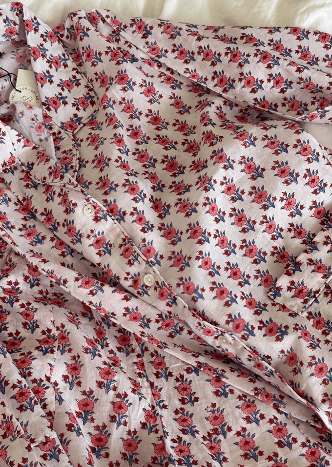 Sissel Edelbo Overdele Nattøjs sæt - Nuit pyjamas - White floral - Sissel Edelbo sss (Bemærk preorder)