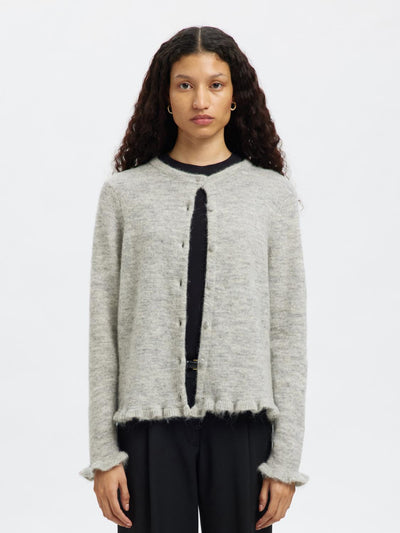 Selected Femme - Cardigan - Light grey melange - Lulu Frill