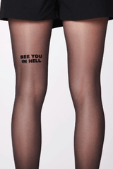 Nylon tights - See you in hell - Saint Sass sss