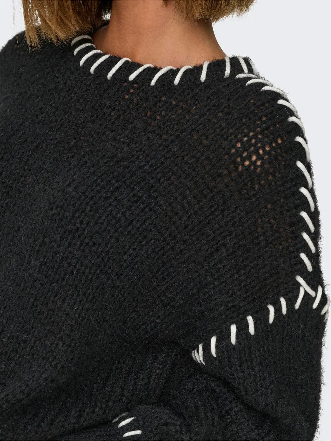 ONLY - Knitted sweater - Black/white - Denise