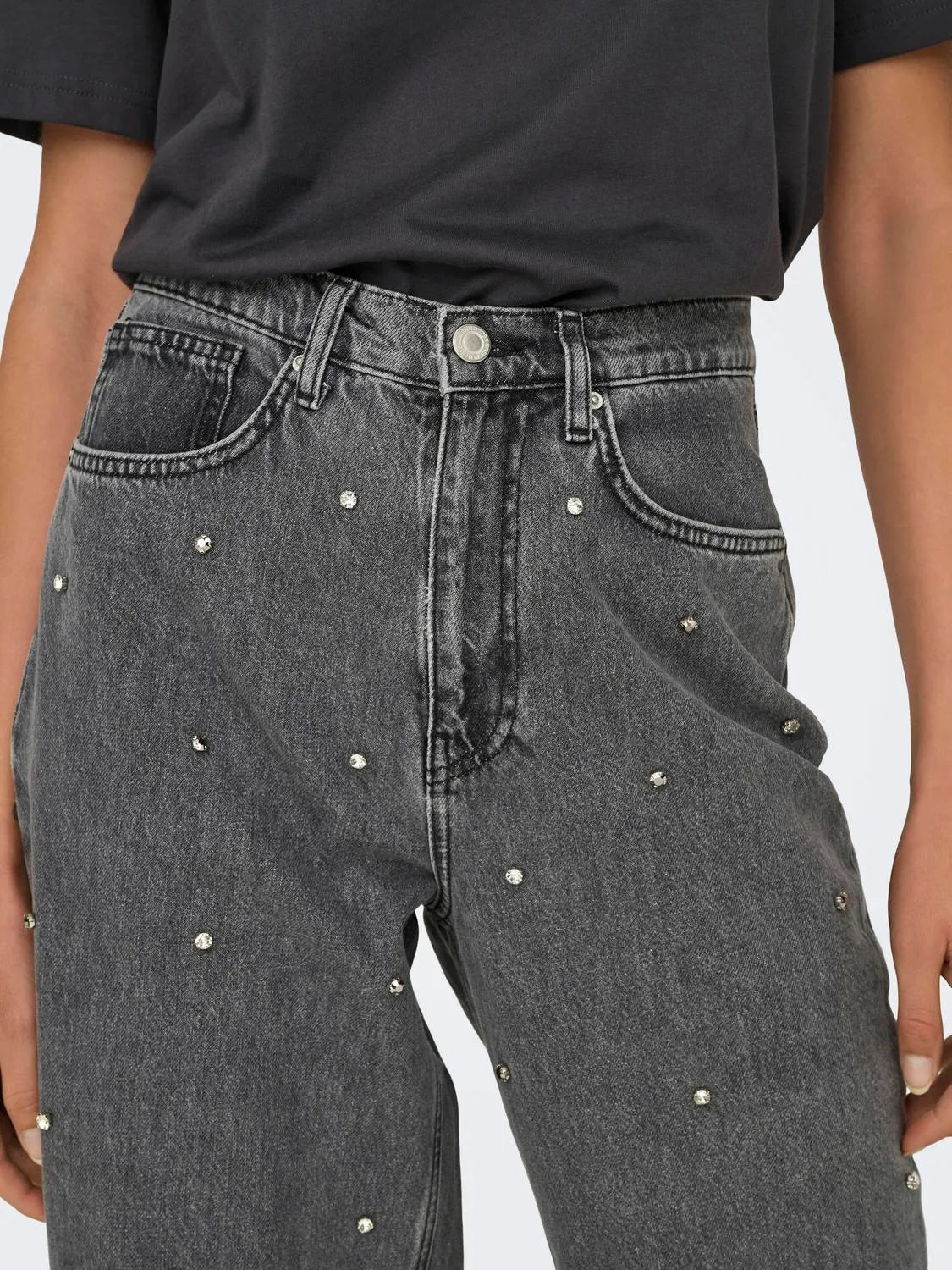 Only - Jeans - Gray denim - Rhinestone - Hope