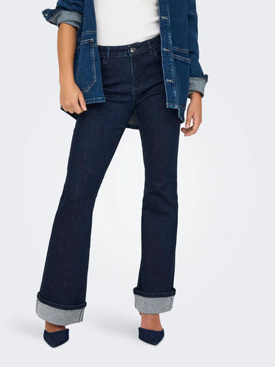 Only - Jeans - Flared dark denim - Mila