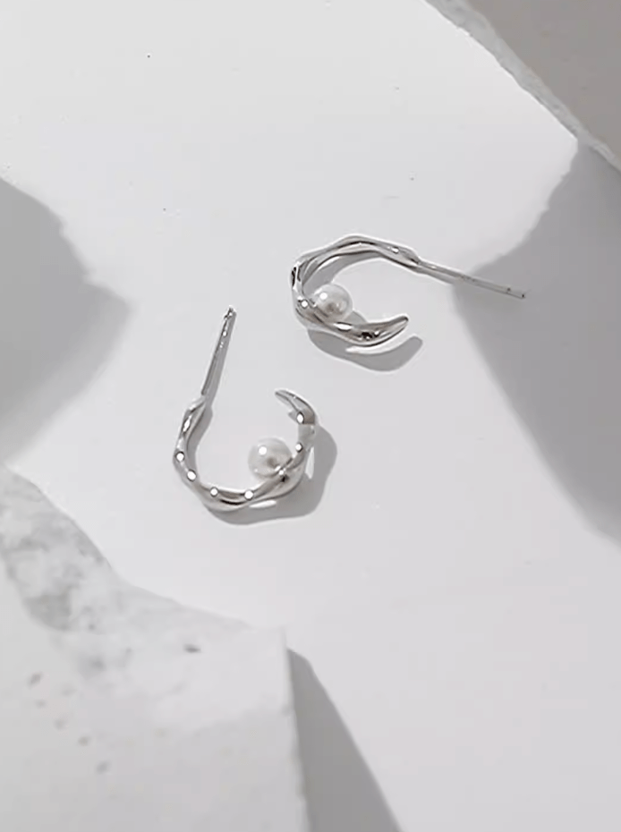 Andcopenhagen Accessories Perle hoops - Edel 925 sterling sølv - Andcopenhagen