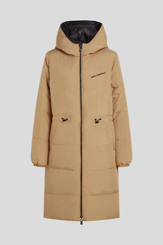 Karl Lagerfeld - Vinterjakke - Black/Nougat - Reversible long logo down coat