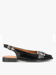 Sandal/ballerina with buckles - Want Black leather - Phenumb