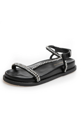 Sandal - black with silver details - Always - Copenhagenshoes