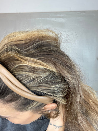Sassy Copenhagen - Braided leather Hair clip - Signe narrow Cognac