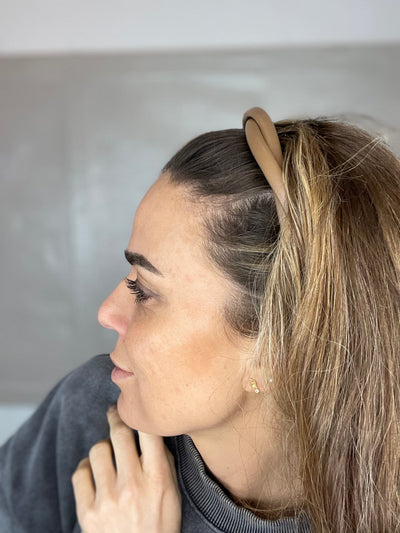 Sassy Copenhagen - Braided leather Hair clip - Signe narrow Cognac