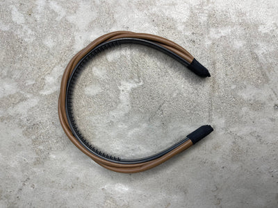 Sassy Copenhagen - Braided leather Hair clip - Signe narrow Cognac