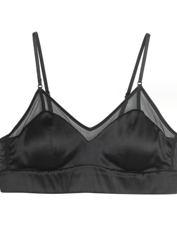 Sassy Copenhagen undertøj Silke bralette m. mesh - Sort - Sassy Copenhagen