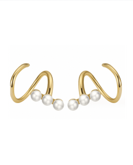 Andcopenhagen - Earrings - 18 carat gold plated 925 Sterling silver - Simone pearl