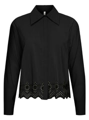 Shirt - Black with lace trim - Lou - Only 