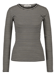 Sofie Schnoor - Jullie SNOS433 Langærmet bluse - Sort/Hvid stribet