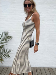 Striped dress - Black/cream - Alia - Sassy Copenhagen