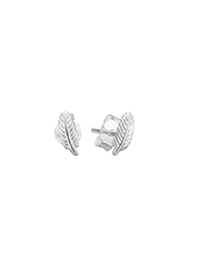 Stud leaf Earring - Silver - Enamel