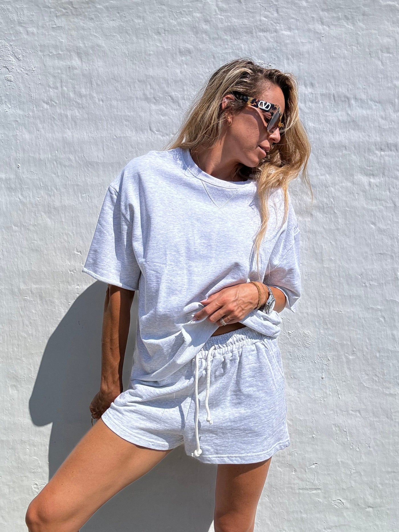 Sassy Copenhagen t-shirts & toppe Sweat shorts - Chili - Grå - Sassy Copenhagen