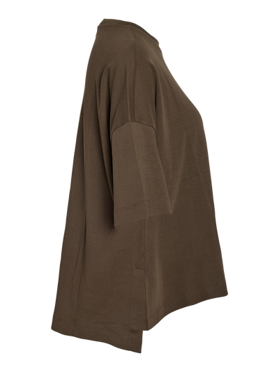 Noisy May - T-shirt - Brun - Kim S/S Slit - Stilkompagniet.dk