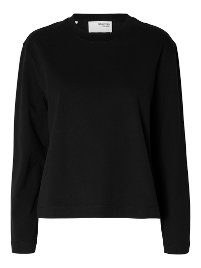 Selected Femme - Bluse - Black - Essential Boxy LS