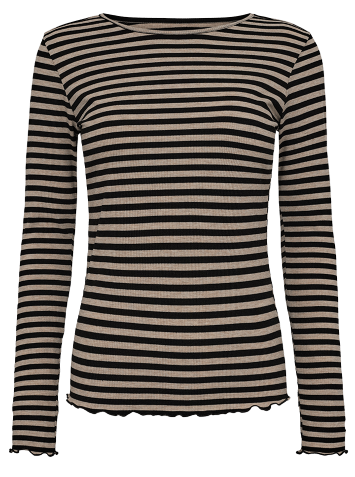 Liberté t-shirts &amp; toppe Viskose bluse - Sesame black stripe Natalia - Liberté