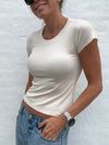 Sassy Copenhagen Overdele Viskose t-shirt - Creme - Vinni - Sassy Copenhagen