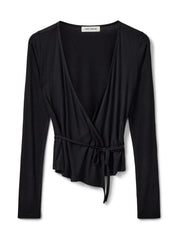 Wrap viscose blouse - Black - SNOS558 - Sofie Schnoor