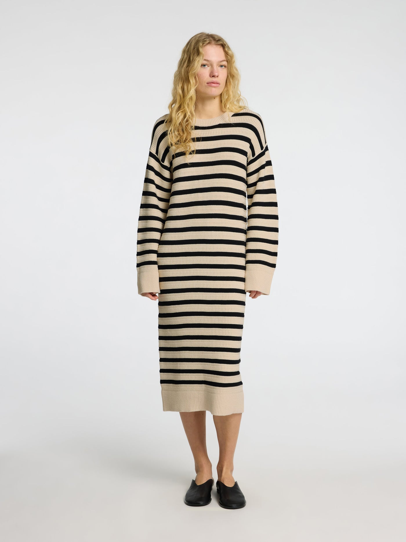 Selected Femme - Kjole - Strik birch stripe - Fina