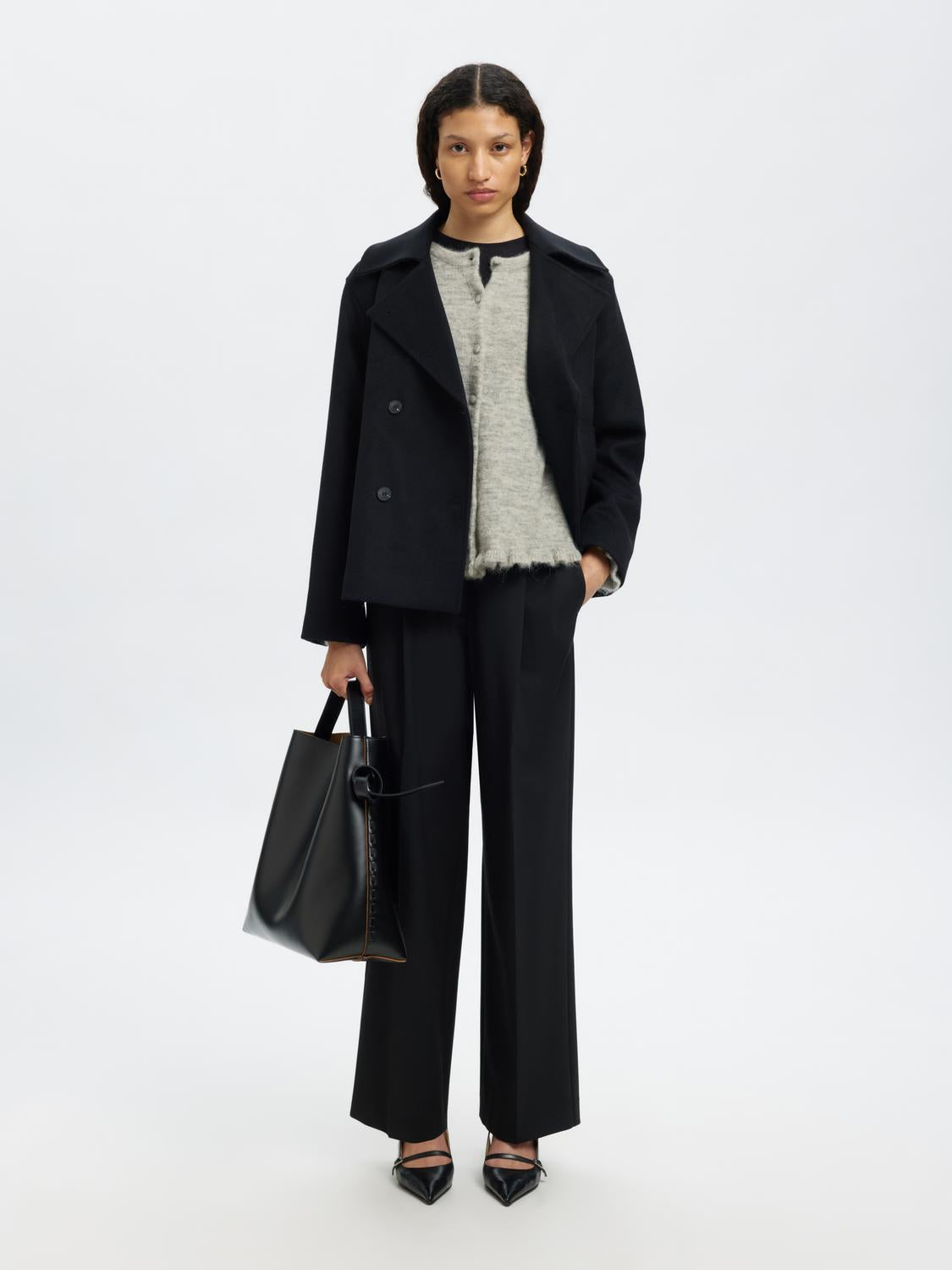 Selected Femme - Cardigan - Light grey melange - Lulu Frill