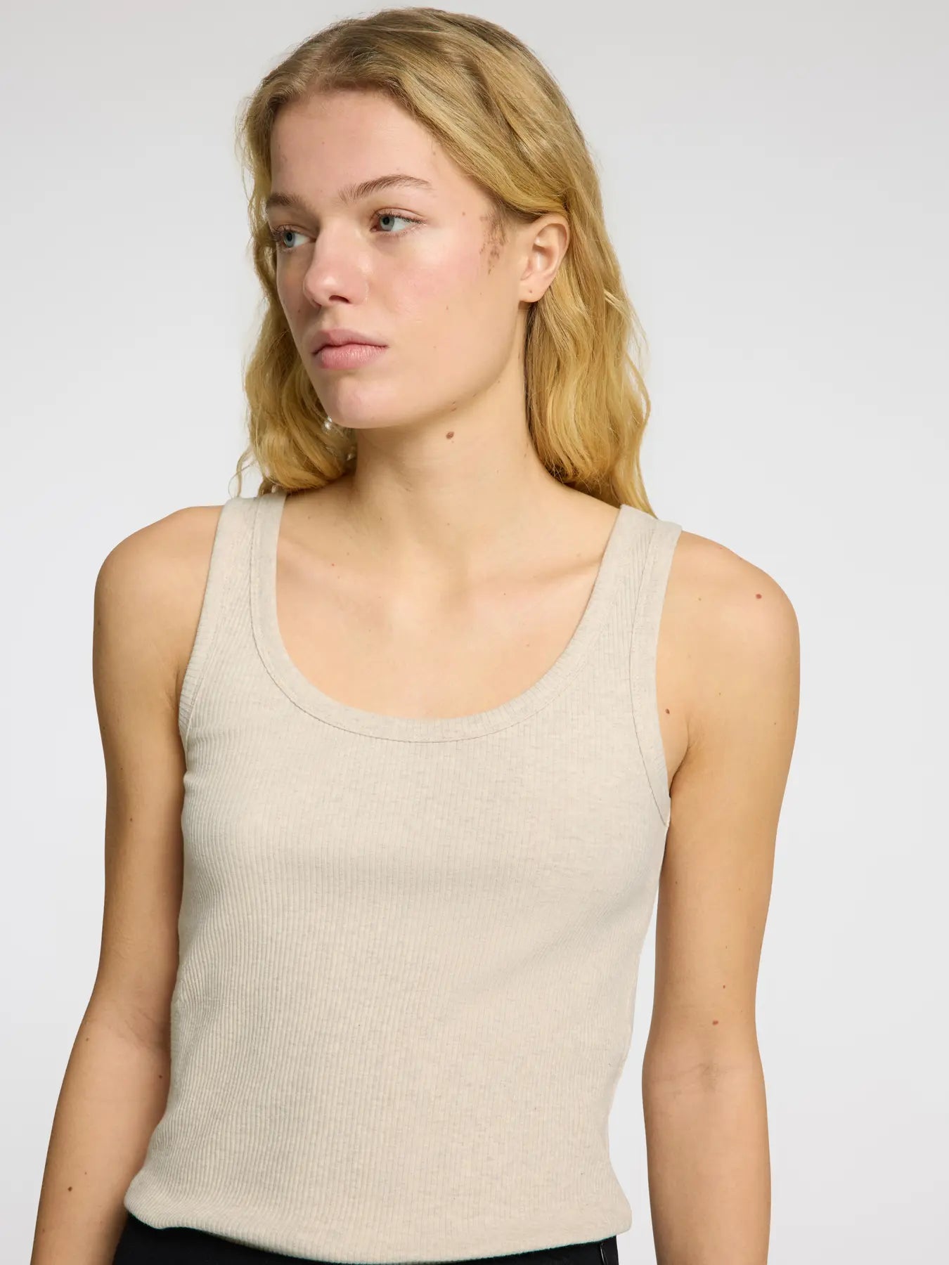 Selected Femme - Top - Oatmeal - Anna U-neck