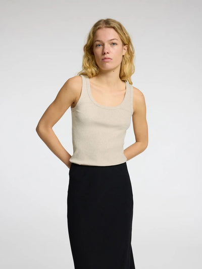 Selected Femme - Top - Oatmeal - Anna U-neck